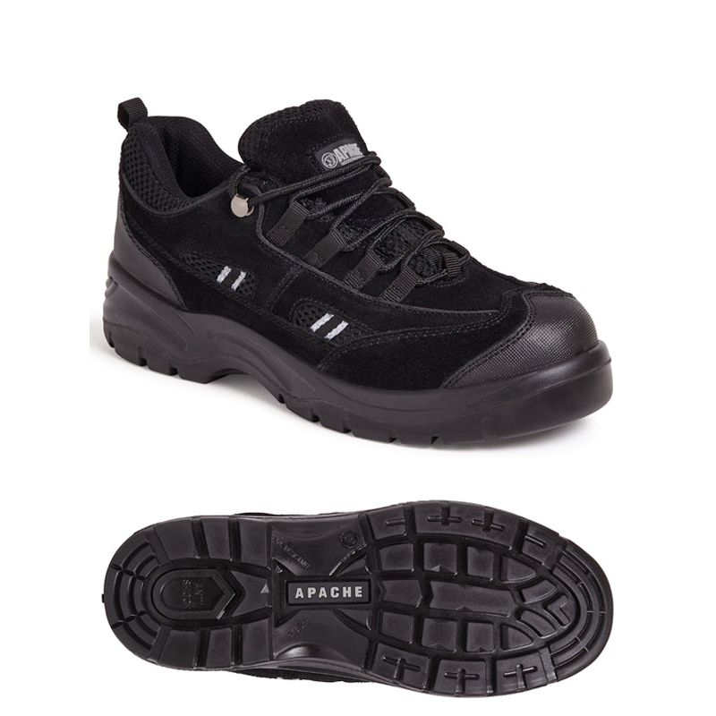 Apache AP302SM Black Suede Safety Trainer | Steel Toe S1P SRC | EN ISO 20345 - Safety Trainers