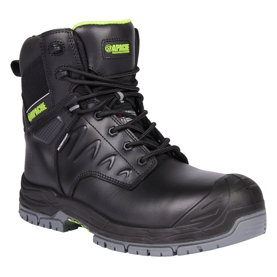 Apache Waterproof Safety Boot Chilliwack Black Side Zip S7