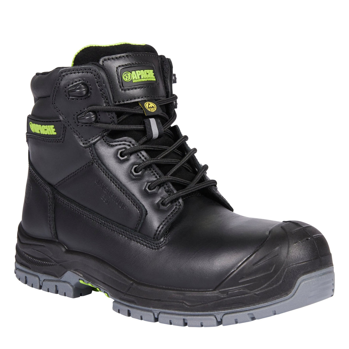 Apache Cranbrook Black Waterproof ESD Safety Boot - GTS Outsole | S7 ESD SR | CE EN ISO 20345:2022 - Safety Boots