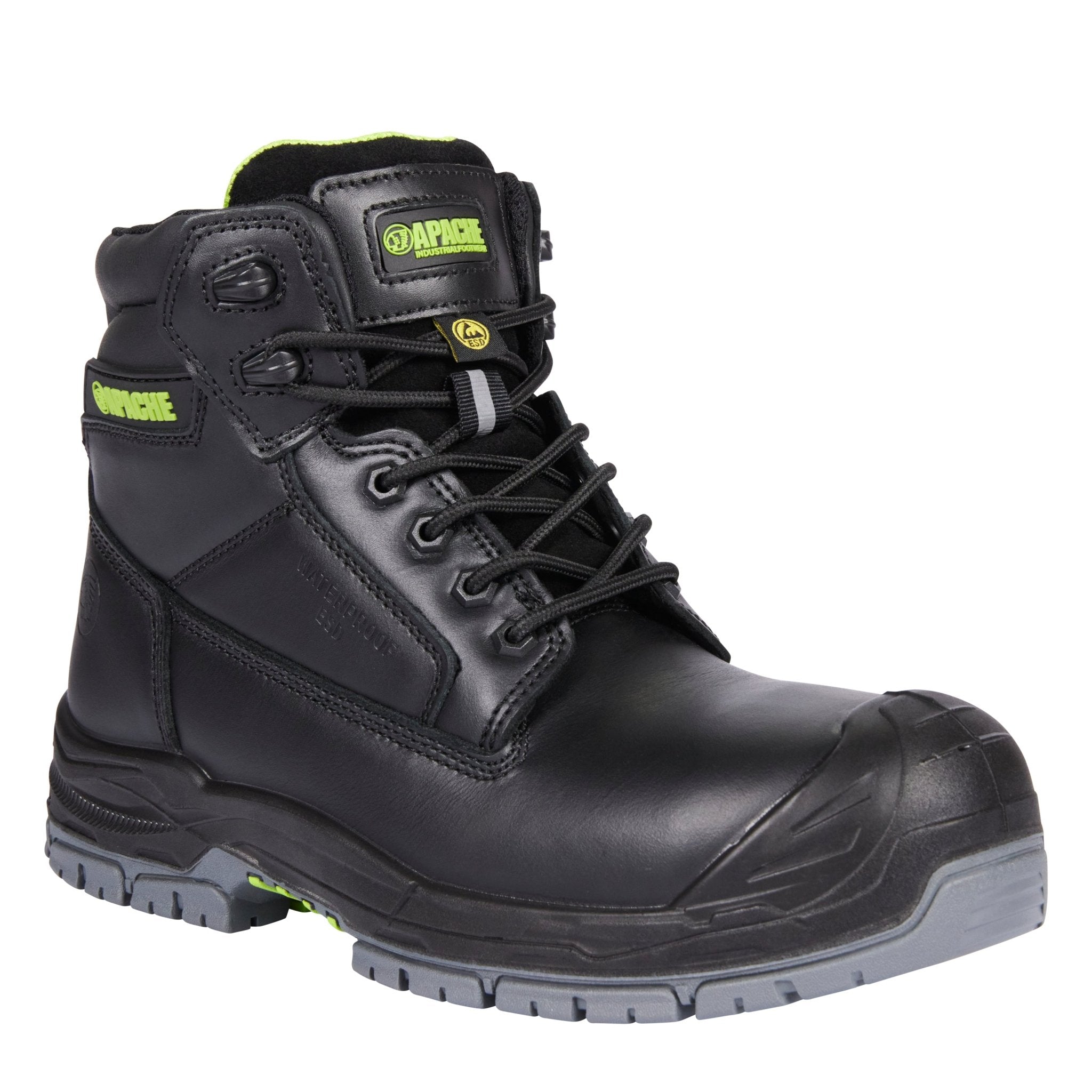 Apache Cranbrook Black Waterproof ESD Safety Boot - GTS Outsole | S7 ESD SR | CE EN ISO 20345:2022 - Safety Boots