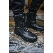 Apache Richmond Black GRS Recycled Leather ESD Combat Safety Boot | S7L SC LG FO HI CI SR | CE EN ISO 20345:2022 - Safety Boot