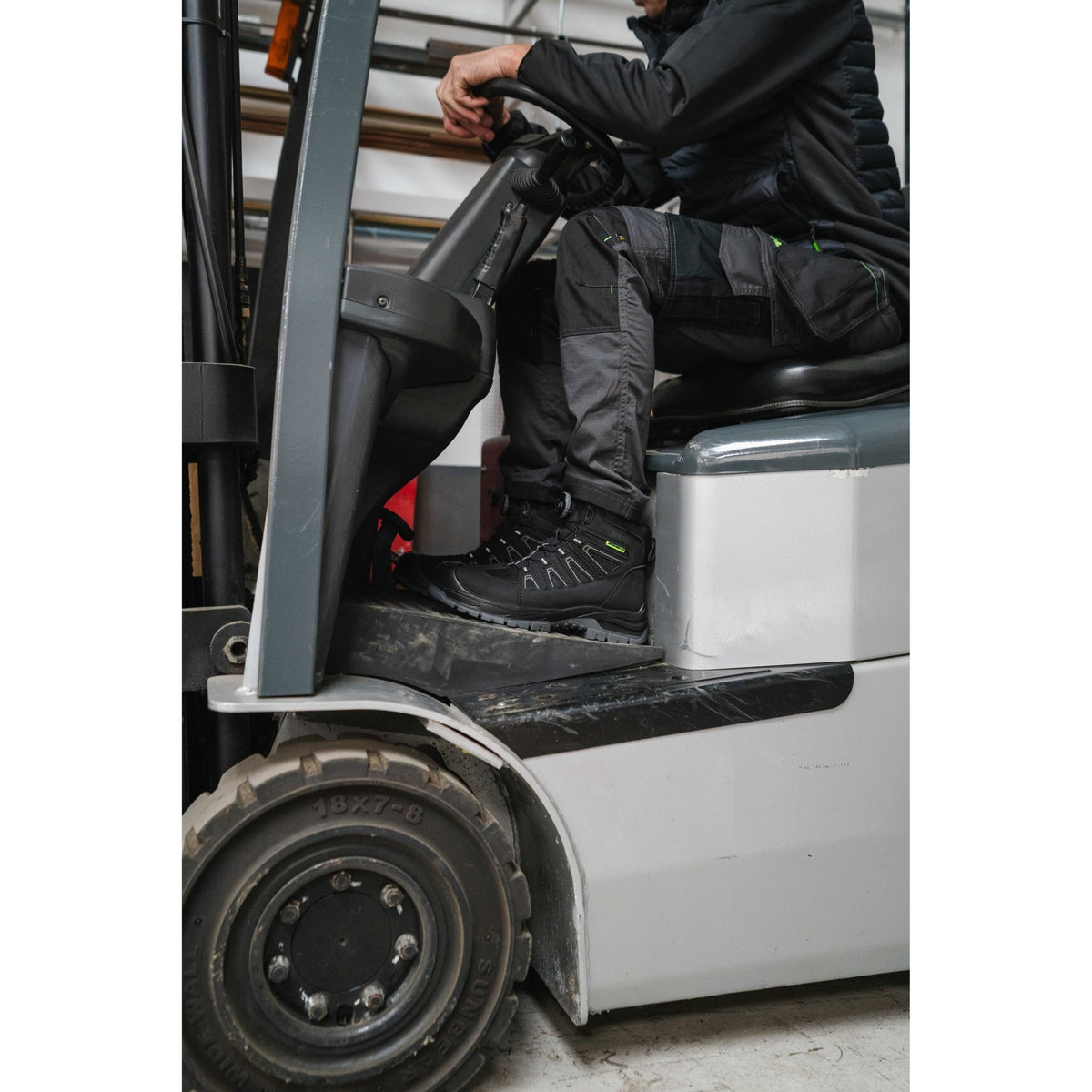 Apache Fort FITGO Black GRS Recycled Leather Waterproof ESD Safety Boot | S7L SC LG FO HI CI SR | CE EN ISO 20345:2022 - Safety Boot