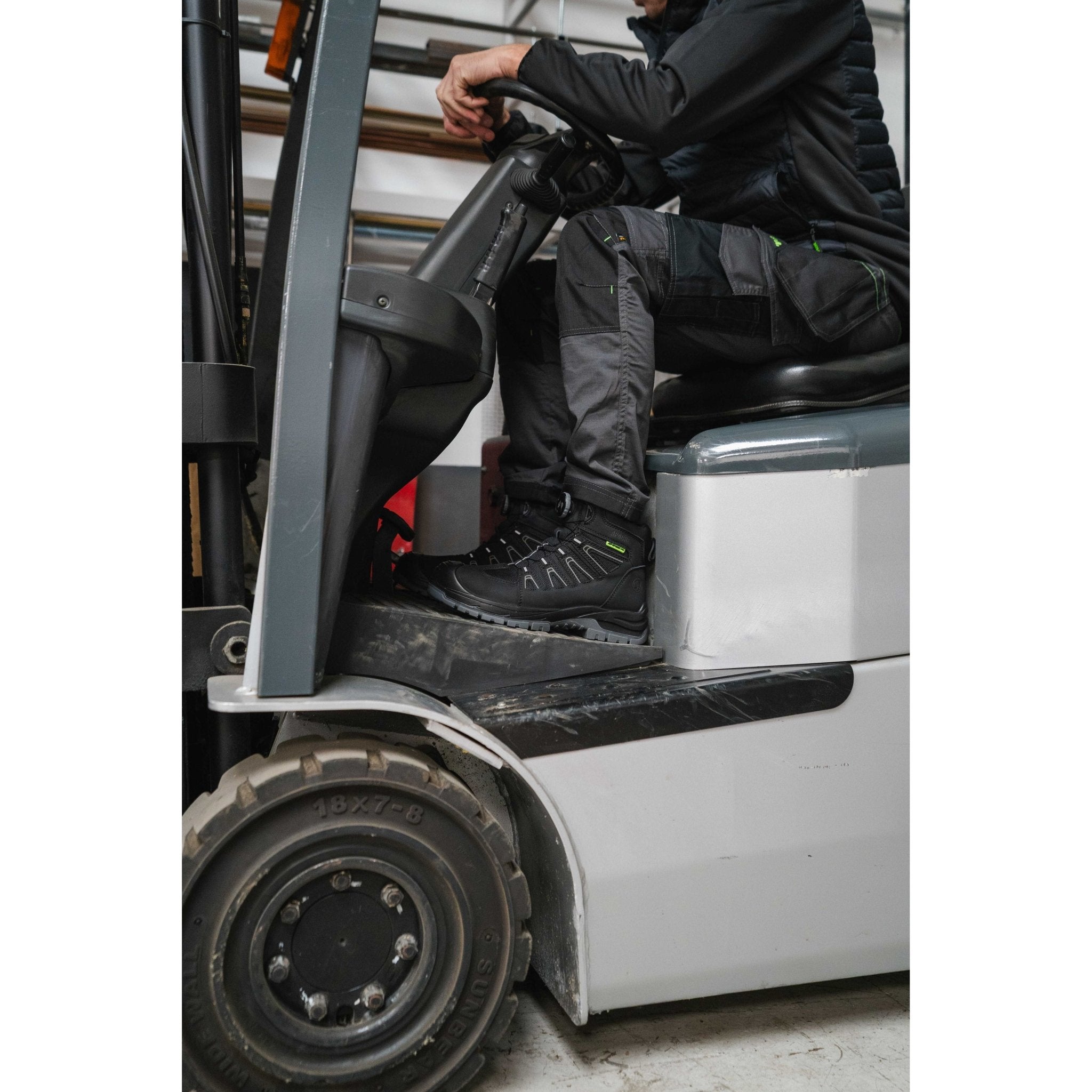 Apache Fort FITGO Black GRS Recycled Leather Waterproof ESD Safety Boot | S7L SC LG FO HI CI SR | CE EN ISO 20345:2022 - Safety Boot