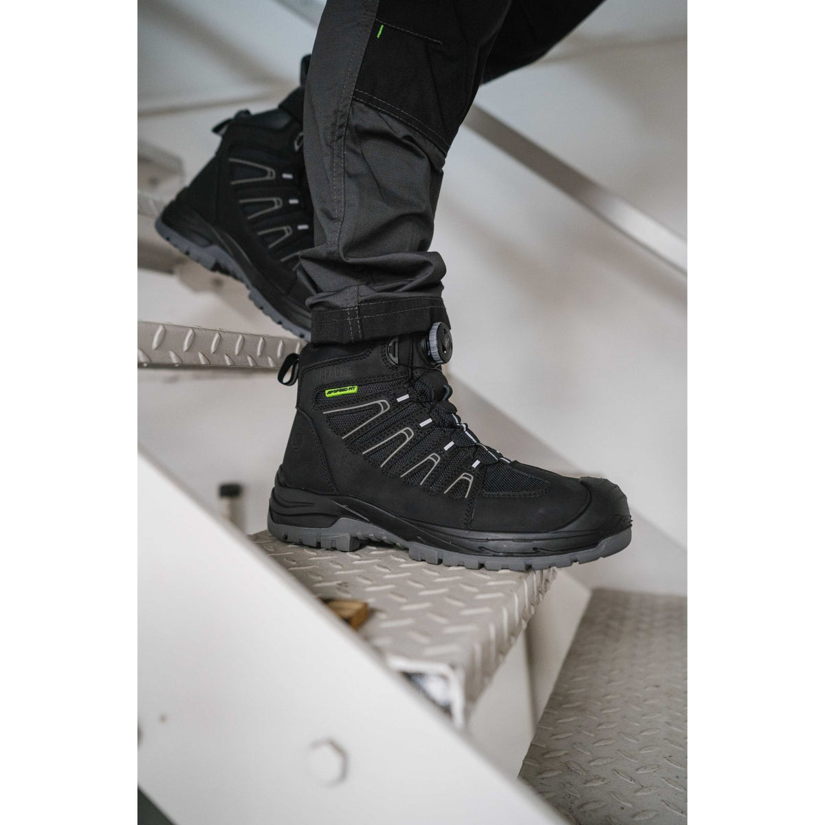 Apache Fort FITGO Black GRS Recycled Leather Waterproof ESD Safety Boot | S7L SC LG FO HI CI SR | CE EN ISO 20345:2022 - Safety Boot