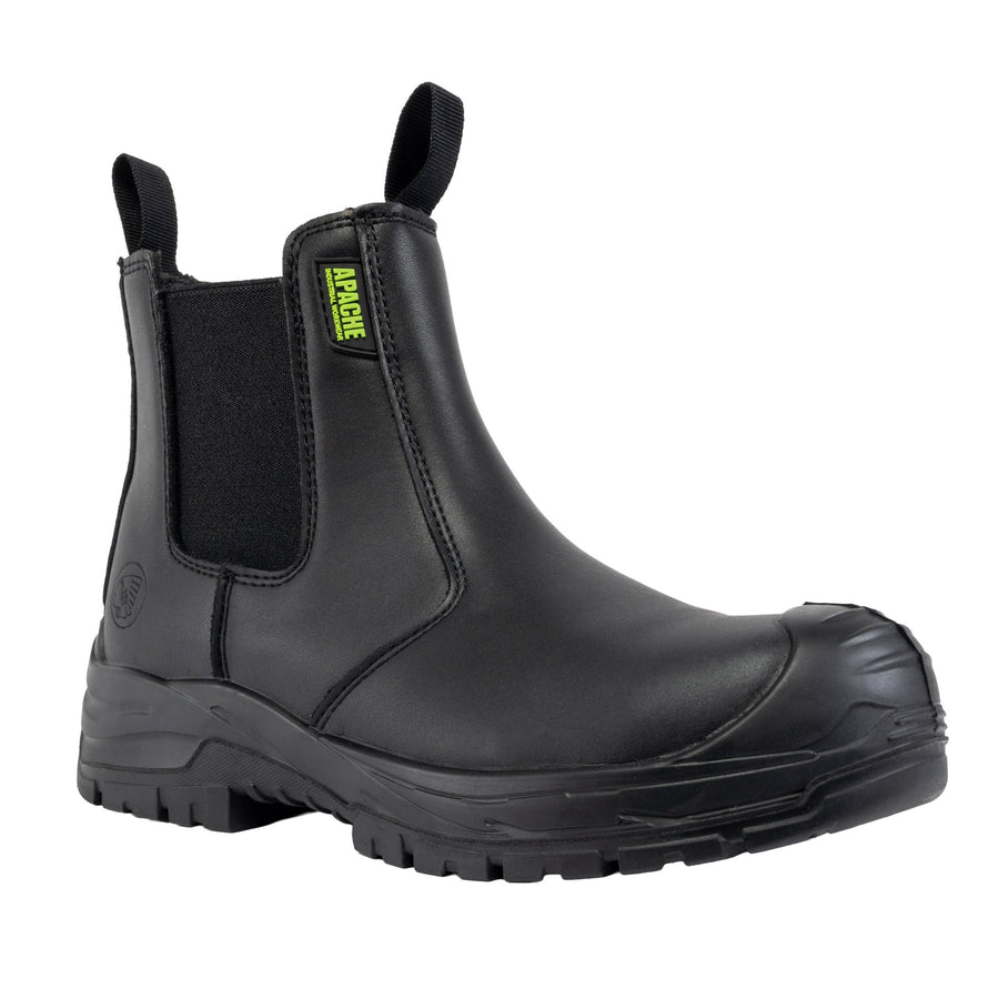 Apache Brooks Dealer Boot Black Wide Fit Non-Metallic S3L