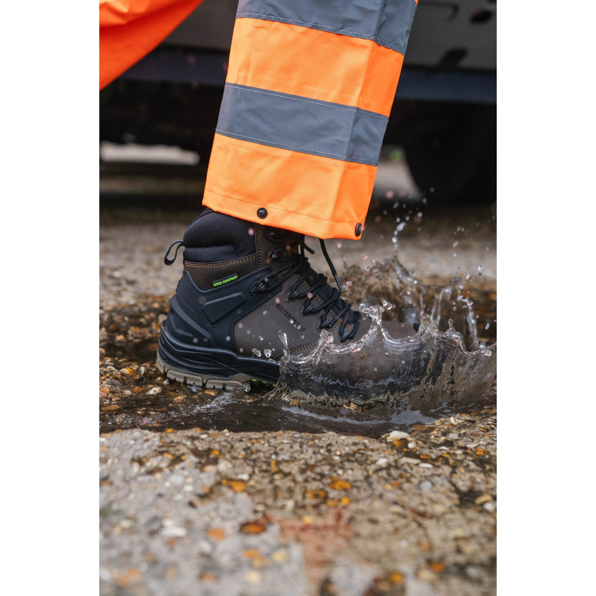Apache Mission Brown Non - Metallic ESD Waterproof Safety Boot | S7S FO HRO SC LG HI CI SR | CE EN ISO 20345:2022 - Safety Boot