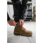Apache Outback Stone Nubuck Zip Safety Boot | S3S HRO LG FO SC HI CI SR | CE EN ISO 20345:2022 - Safety Boot