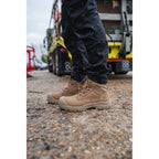 Apache Outback Stone Nubuck Zip Safety Boot | S3S HRO LG FO SC HI CI SR | CE EN ISO 20345:2022 - Safety Boot