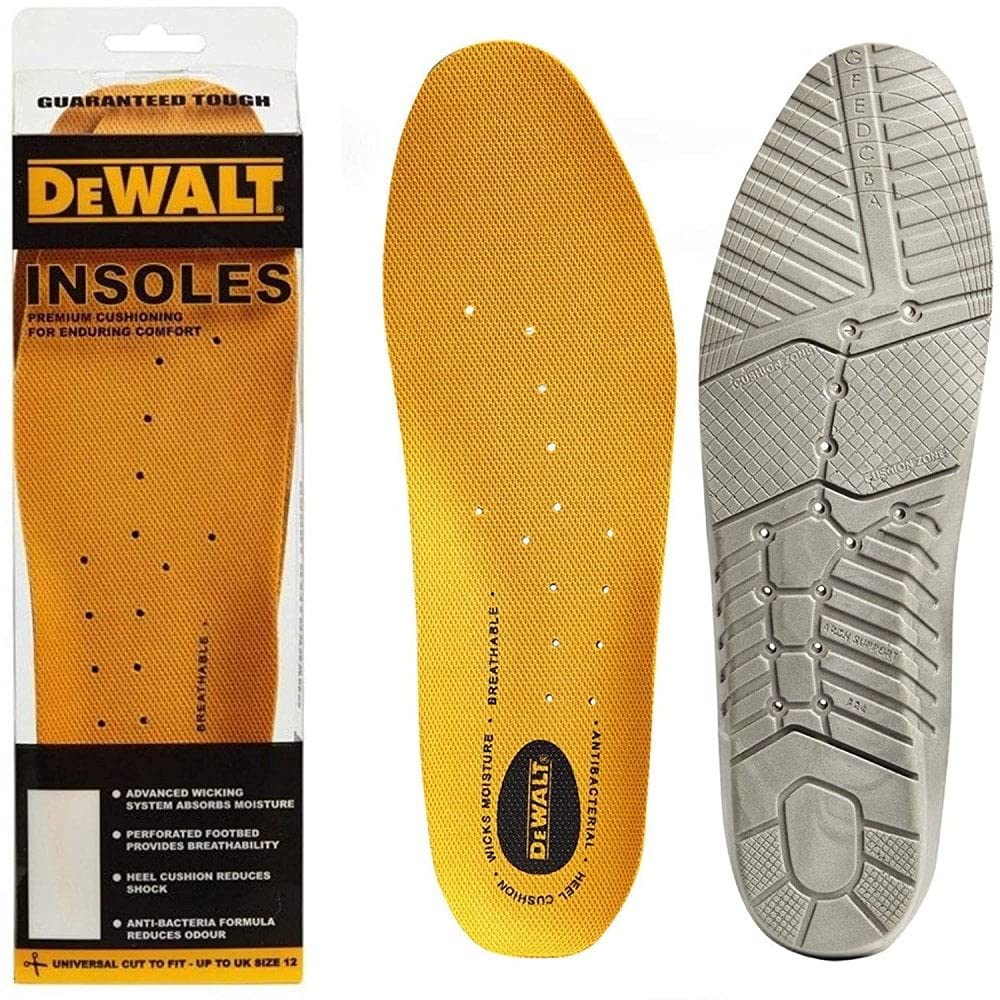 dewalt insoles yellow polyurethane work boot insoles