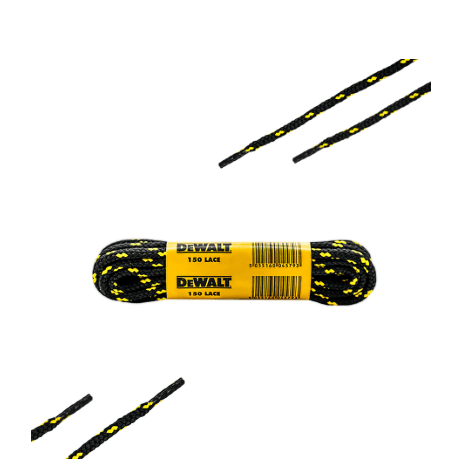 DeWalt Boot Laces DWF90006 Black Yellow 150cm