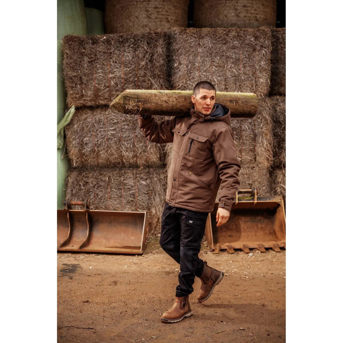 Caterpillar Pelton Safety Boot - Dark Beige | Steel Toe S1 - P HRO SRA | EN ISO 20345:2022 - Safety Boots
