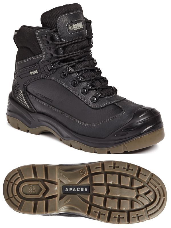 Apache Ranger Black S3WR Black Waterproof Safety Hiker S7 - Safety Boot