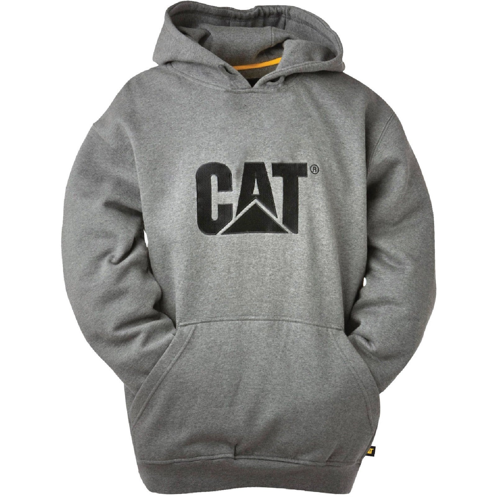 Caterpillar Trademark Hooded Sweatshirt Heather Grey (10173) - Work Sweatshirts