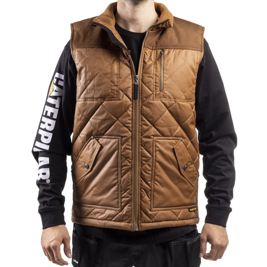 Caterpillar Waxed Cotton Vest Bronze (26929)