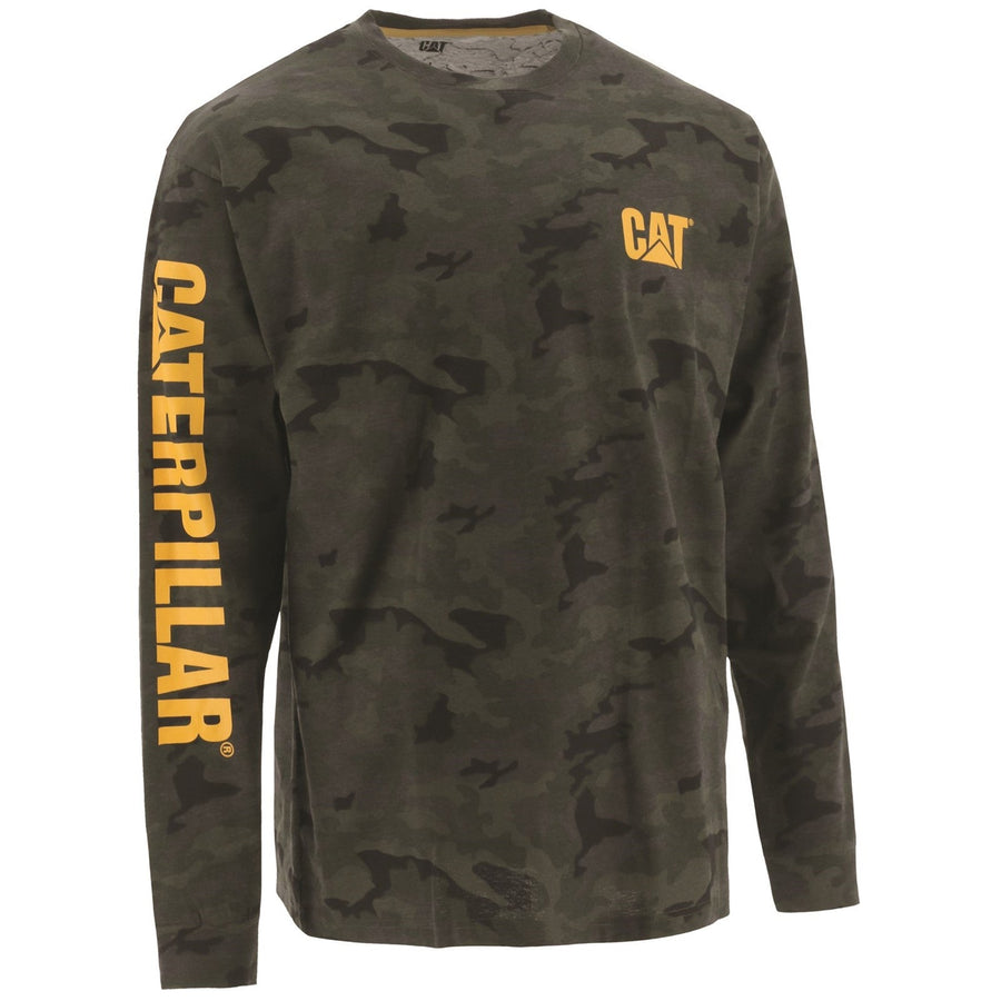 Caterpillar Trademark Banner Long Sleeve Tee Night Camo (29033)