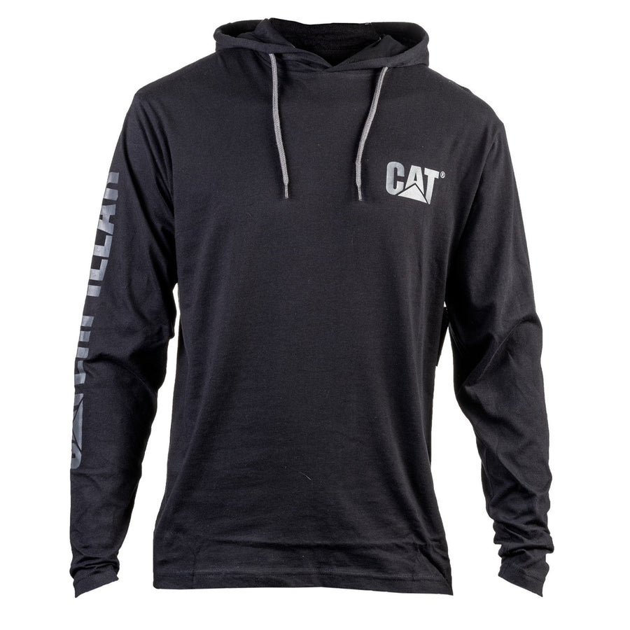 Caterpillar Hooded Long Sleeve Tee Black (29577)