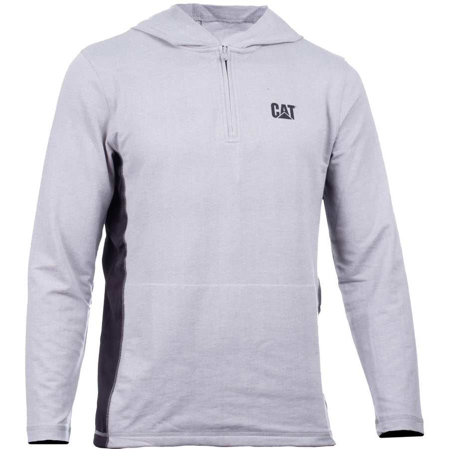 Caterpillar Coolmax Quarter Zip Hoodie Heather Grey - Dark Heather Grey (32526)