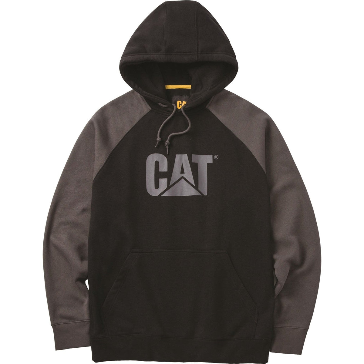 Caterpillar Raglan Hooded Sweatshirt Black/Magnet (38037) - Work Sweatshirts
