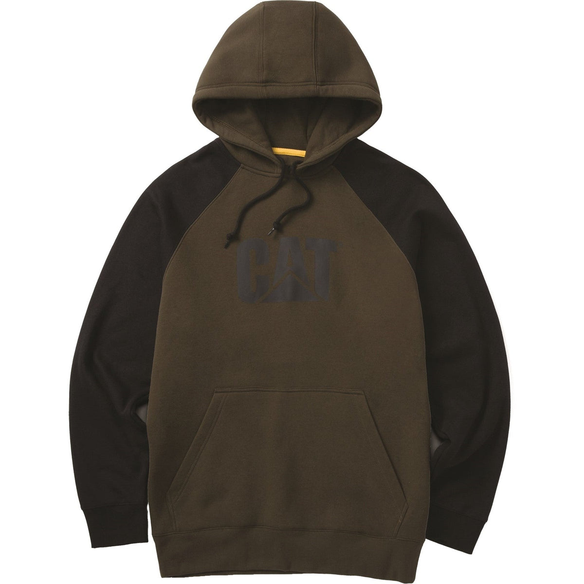 Caterpillar Raglan Hooded Sweatshirt Army Moss/Black (38037) - Work Sweatshirts