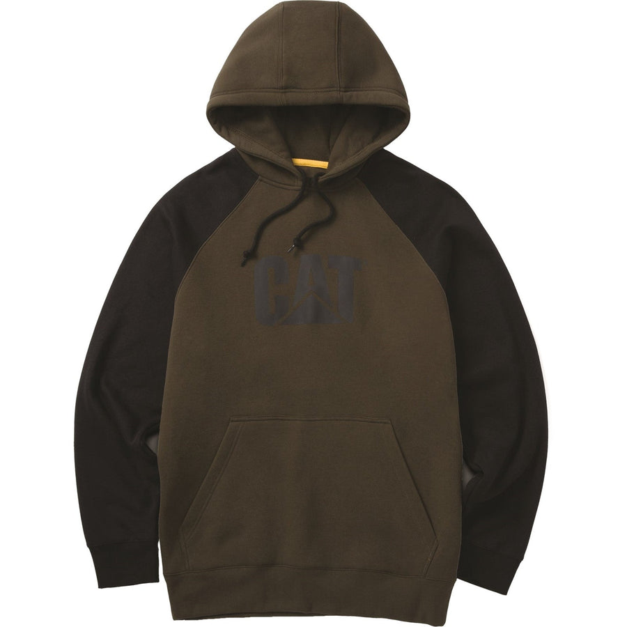 Caterpillar Raglan Hooded Sweatshirt Army Moss/Black (38037)