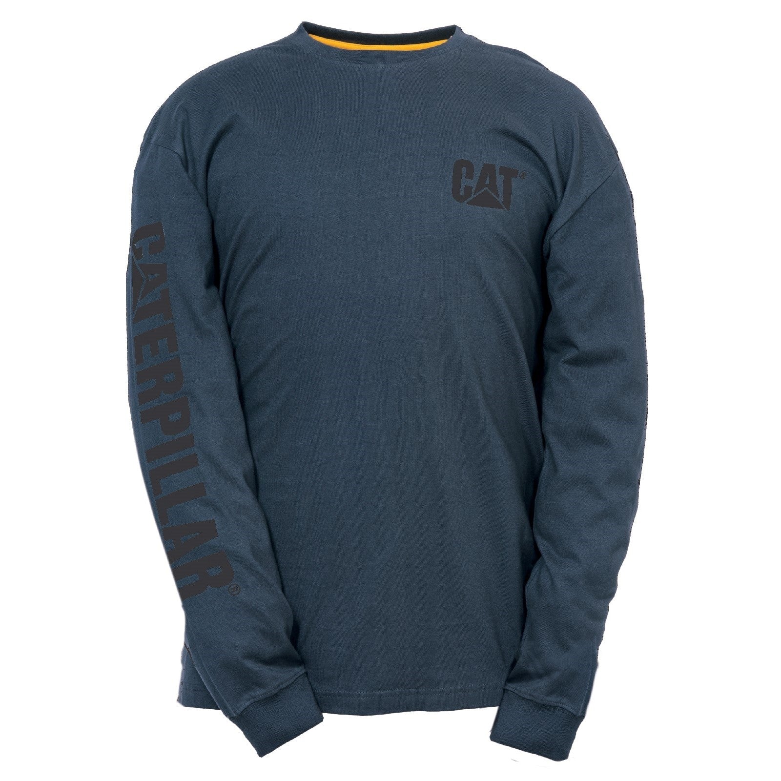 Caterpillar Trademark Banner Long Sleeve T-Shirt Dark Marine (9036) - Work T-Shirts