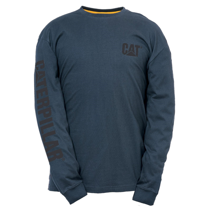 Caterpillar Trademark Banner Long Sleeve T-Shirt Dark Marine (9036)