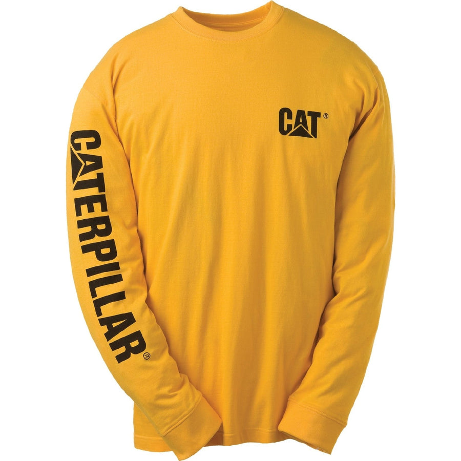 Caterpillar Trademark Banner Long Sleeve T-Shirt Yellow (9036)