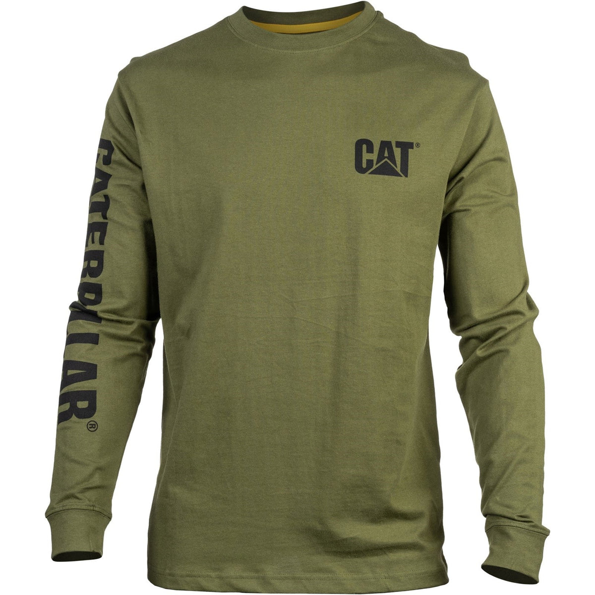 Caterpillar Trademark Banner Long Sleeve T-Shirt Chive (9036) - Work T-Shirts