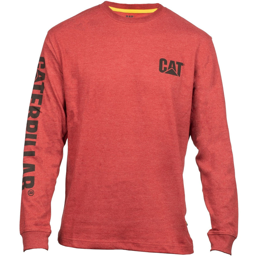 Caterpillar Trademark Banner Long Sleeve T-Shirt Brick (9036)